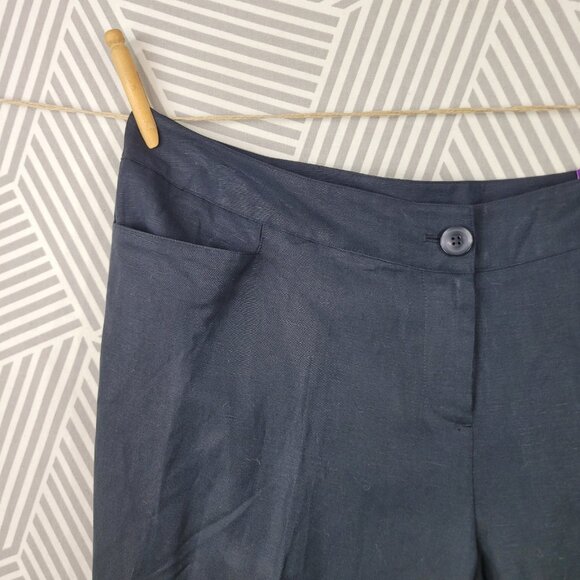 NEW Lane Bryant Plus 20 20W Linen Dress Pants Classic Trousers Wide Leg Black - Picture 3 of 8